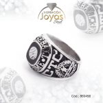 Anillo de Acero Caballero Esmalte Plateado Salon de la Fama Baseball NegroTalla 9 - 860456