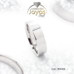 Anillo de Acero Matrimonio Plateado Pulido Talla 11 - 860459