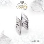 Anillo de Acero Ajustable Plateado Abstracto Talla 7 - 860462