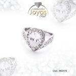 Anillo de Acero Solitario Circón Plateado Óvalo Talla 6 - 860476