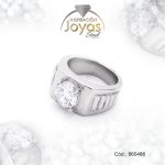 Anillo de Acero Variado Circón Plateado Infantil Talla 2 - 860486