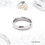 Anillo de Acero Matrimonio Plateado Pulido Talla 6 - 860499