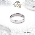 Anillo de Acero Matrimonio Plateado Pulido Talla 8 - 860501