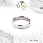 Anillo de Acero Matrimonio Plateado Pulido Talla 9 - 860502