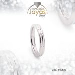 Anillo de Acero Matrimonio Plateado Línea Talla 8 - 860522
