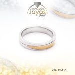 Anillo de Acero Matrimonio 2 Tonos Línea Talla 6 - 860547