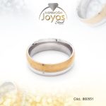 Anillo de Acero Matrimonio 2 Tonos Línea Talla 6 - 860551