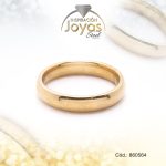 Anillo de Acero Matrimonio Dorado Pulido Talla 7 - 860564