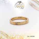 Anillo de Acero Matrimonio Dorado Repuje Talla 6 - 860598