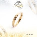 Anillo de Acero Matrimonio Dorado Repuje Talla 6 - 860607