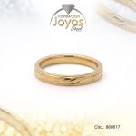 Anillo de Acero Matrimonio Dorado Repuje Talla 7 - 860617