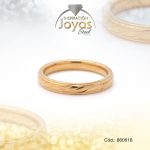 Anillo de Acero Matrimonio Dorado Repuje Talla 8 - 860618