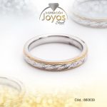Anillo de Acero Matrimonio 2 Tonos Círculo Talla 6 - 860639