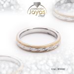 Anillo de Acero Matrimonio 2 Tonos Círculo Talla 7 - 860640