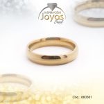 Anillo de Acero Matrimonio Dorado Pulido Talla 6 - 860661