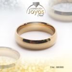 Anillo de Acero Matrimonio Dorado Pulido Talla 6 - 860680