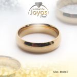 Anillo de Acero Matrimonio Dorado Pulido Talla 7 - 860681