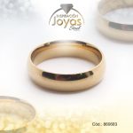 Anillo de Acero Matrimonio Dorado Pulido Talla 9 - 860683