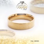Anillo de Acero Matrimonio Dorado Pulido Talla 11 - 860690