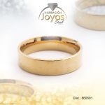 Anillo de Acero Matrimonio Dorado Pulido Talla 12 - 860691