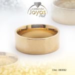 Anillo de Acero Matrimonio Dorado Pulido Talla 9 - 860692