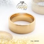 Anillo de Acero Matrimonio Dorado Pulido Talla 6 - 860695