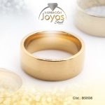 Anillo de Acero Matrimonio Dorado Pulido Talla 7 - 860696