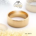 Anillo de Acero Matrimonio Dorado Pulido Talla 13 - 860701