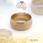 Anillo de Acero Matrimonio Dorado Escarchado Talla 5 - 860702