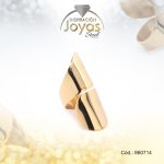 Anillo de Acero Ajustable Dorado Espiral Talla 6 - 860714