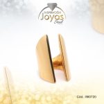 Anillo de Acero Ajustable Dorado Lámina Talla 7 - 860720