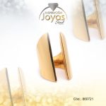 Anillo de Acero Ajustable Dorado Lámina Talla 8 - 860721