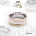Anillo de Acero Matrimonio 3 Tonos Línea Talla 13 - 860753