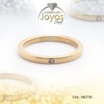 Anillo de Acero Matrimonio Circón Dorado Talla 6 - 860758