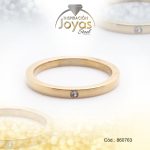 Anillo de Acero Matrimonio Circón Dorado Talla 11 - 860763