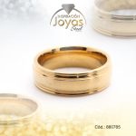 Anillo de Acero Matrimonio Dorado Pulido Talla 6 - 860765