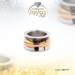 Anillo de Acero Matrimonio 3 Tonos Línea Talla 6 - 860777