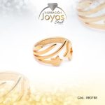 Anillo de Acero Variado Dorado Estrella Talla 6 - 860788