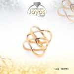 Anillo de Acero Variado Dorado Línea Talla 6 - 860795