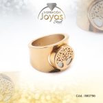 Anillo de Acero Variado Dorado Árbol Talla 7 - 860796