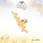 Anillo de Acero Variado Dorado Abstracto Talla 6 - 860802