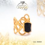 Anillo de Acero Variado Piedra Dorado Línea Talla 6 - 860808