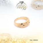 Anillo de Acero Caballero Circón Dorado Cuadrado Verde, Azul, BlancoTalla 11 - 860817