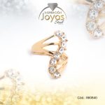 Anillo de Acero Variado Circón Dorado Múltiple Talla 7 - 860840