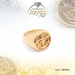 Anillo de Acero Caballero Dorado Vintage, Ancla Talla 11 - 860890