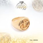 Anillo de Acero Caballero Dorado Vintage, Ancla Talla 13 - 860892