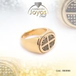 Anillo de Acero Caballero Esmalte Dorado Vintage, Cruz NegroTalla 9 - 860896