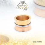 Anillo de Acero Variado 3 Tonos Tubo Talla 6 - 860899