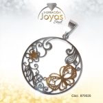 Dije de Acero Variado  2 Tonos Círculo - 870025