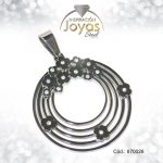 Dije de Acero Aleación Circón Plateado Círculo - 870028